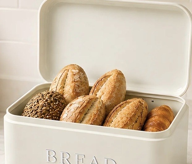 Porta Pão Grande Organizador De Metal Para Cozinha E Padaria