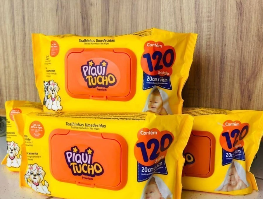 Piquitucho Premium com 120 Lenços Umedecidos