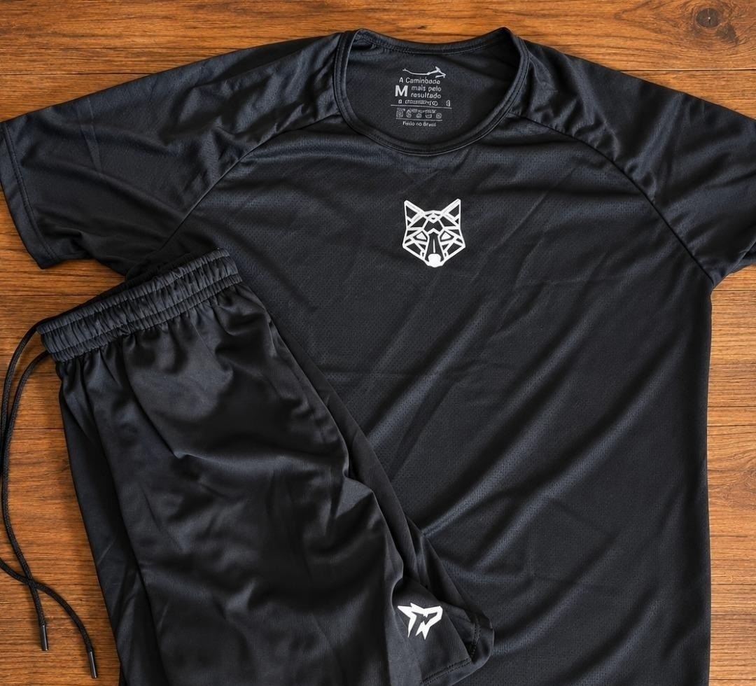 Kit Alpha Bermuda Lobo  Camiseta Lobo Dry Fit
