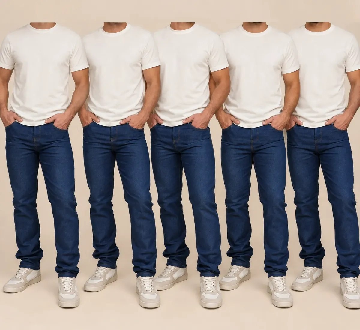 Kit 5 Calças Masculina Jeans Com Elastano Trabalhopasseio