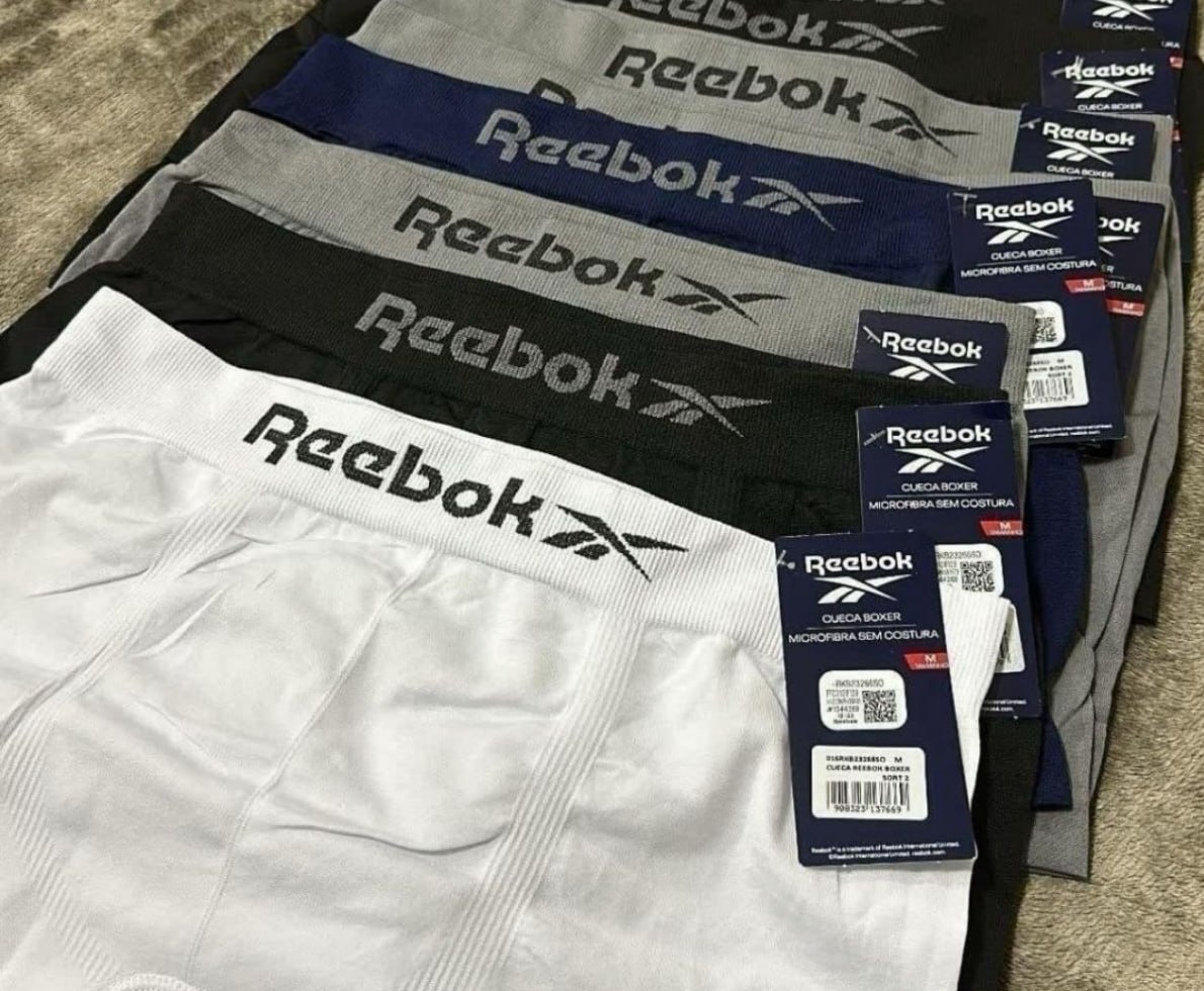 Kit 6 Cuecas Boxer Classic Reebok Microfibra