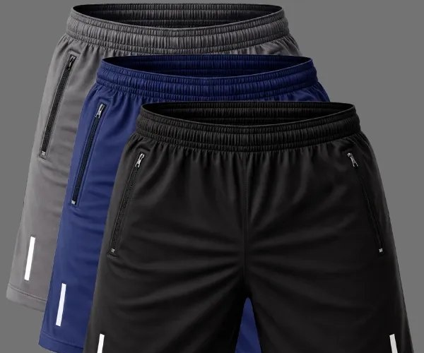 Kit 3 Bermuda Masculina Poliéster Pra Academia Caminhada