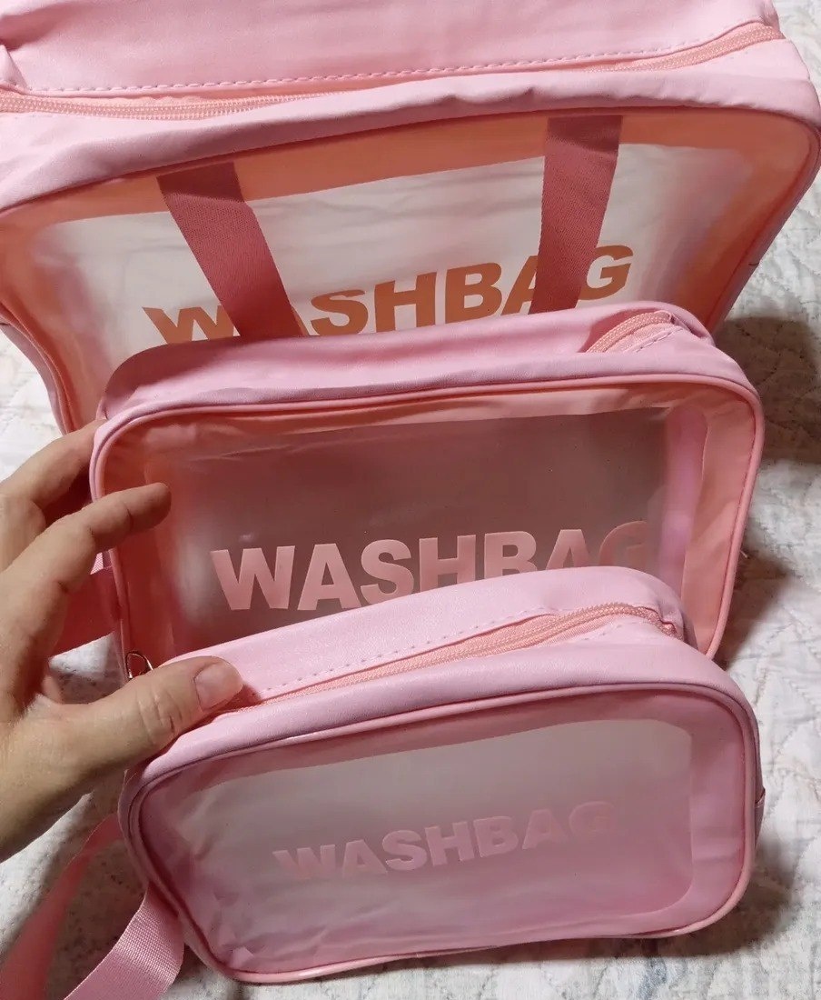 Necessaire Washbag Rosa Lisa