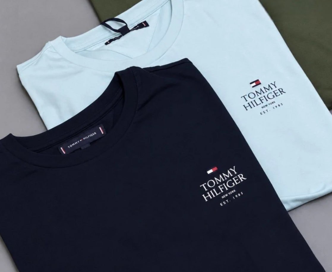 Kit 2 Camisetas Tommy Hilfiger Love Azul Marinhoazul Claro