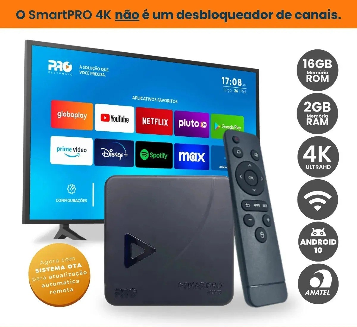 TV Box Proeletronic SmartPro PROSB-3000 4K