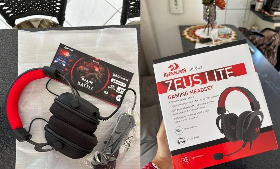 Headset Gamer Redragon Zeus Lite Preto