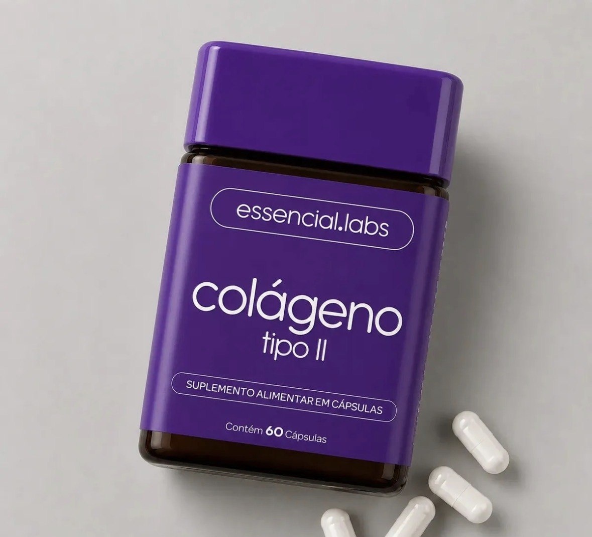 COLÁGENO TIPO 2 com 45mg - Fórmula Exclusiva para a Articulação com Máxima Concentração e Biodisponibilidade - 60 Cápsulas