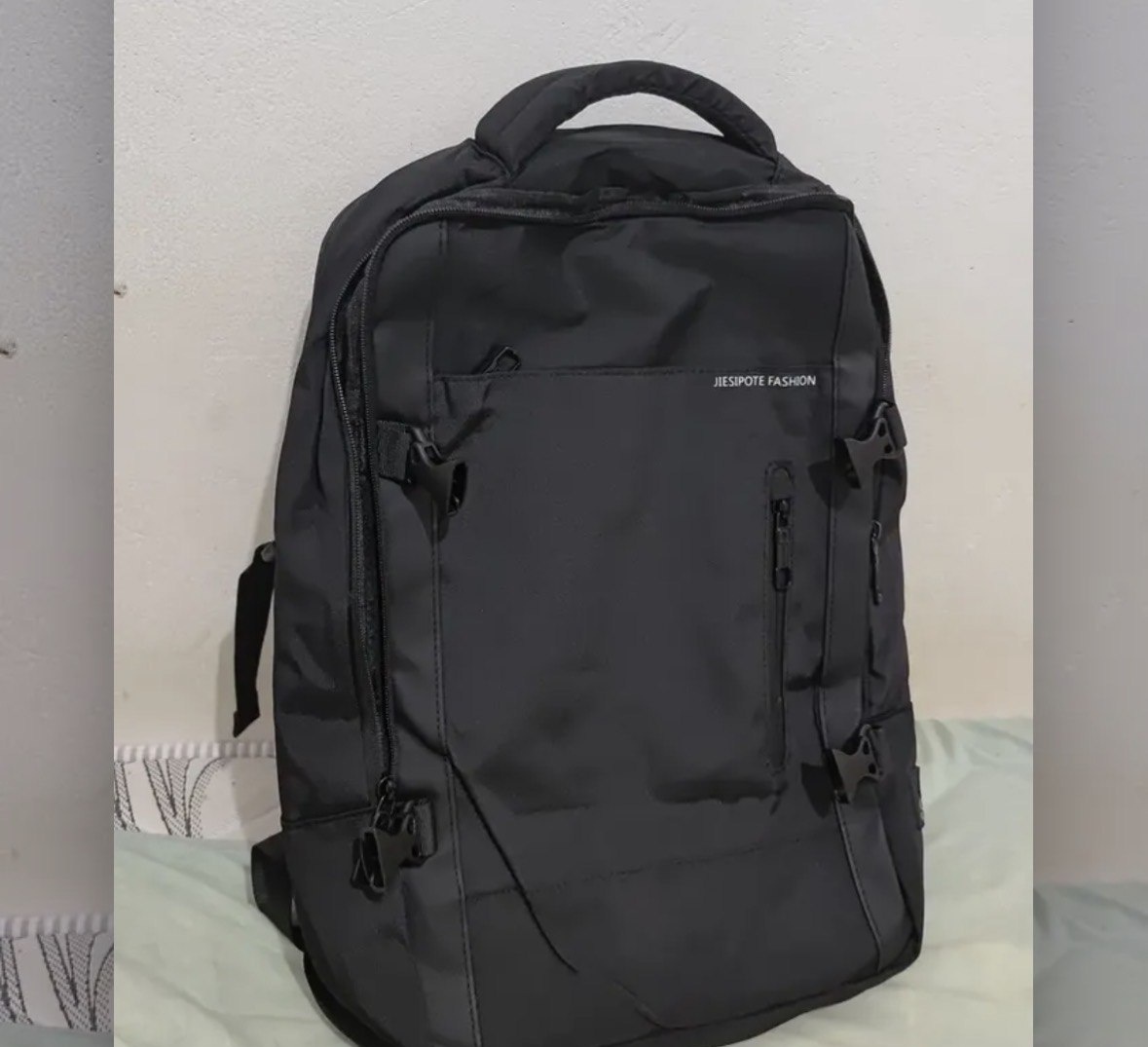 Mochila sem gênero, impermeável, reforçada, com capacidade ampliada de 30-42L, adequada para portátil, viagens diárias, cor preta