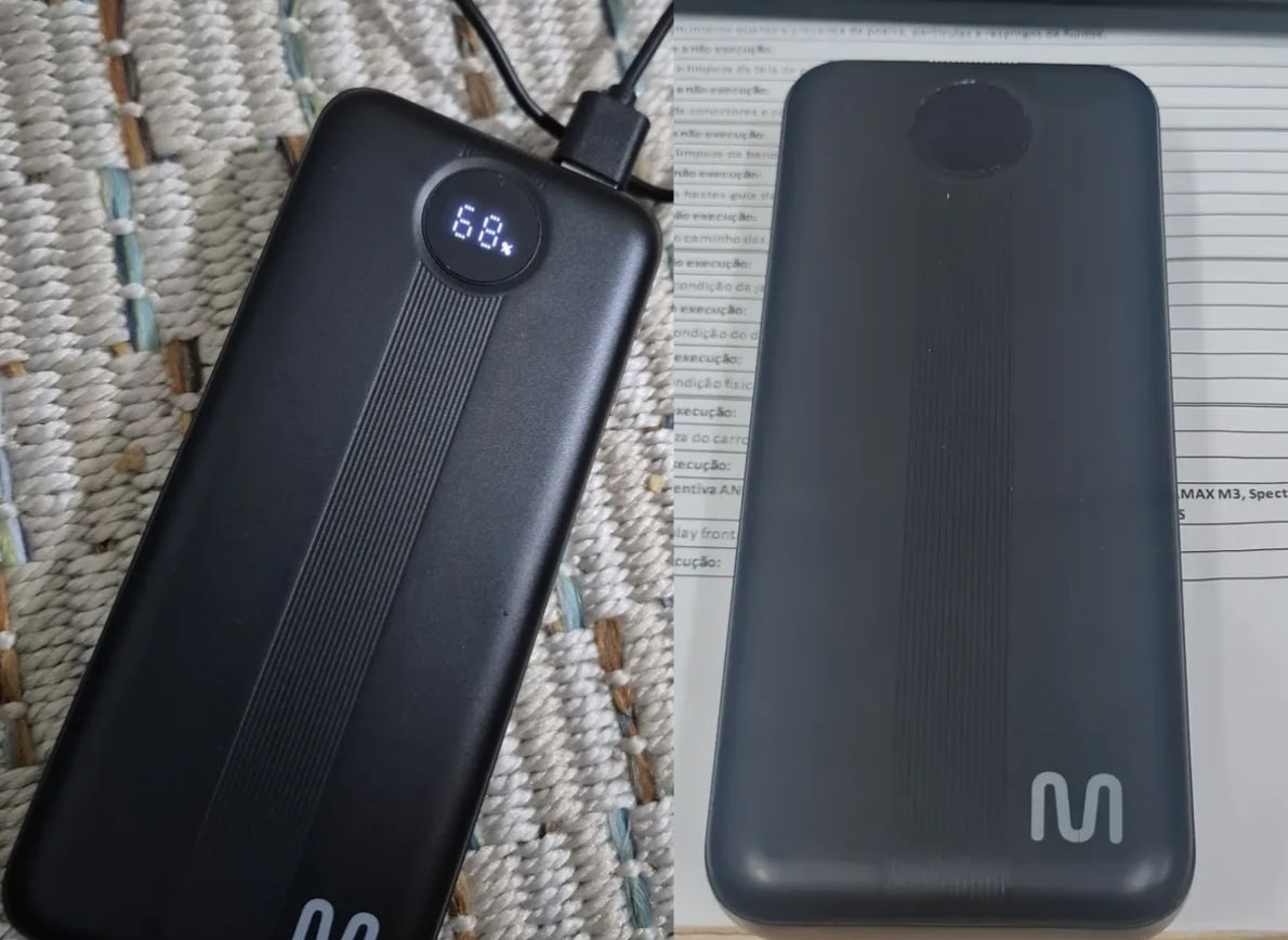 Carregador Portátil Power Bank com Display 20.000mAh