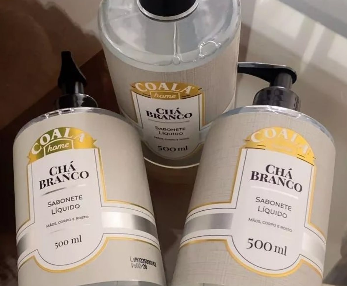 Kit Coala 3 Sabonetes Líquido Chá Branco 500ml