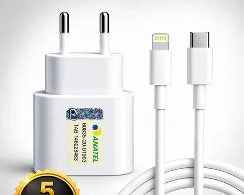 Carregador 30w Turbo Para iPhone 8 X Xr 11 12 13 14 Pro Max Fonte Usb C Cor Branca Dtimp