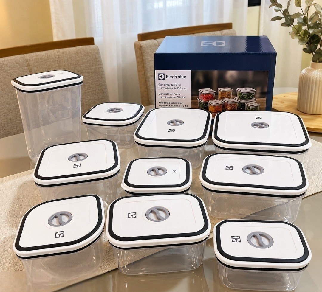 Kit com 10 Potes Herméticos Electrolux