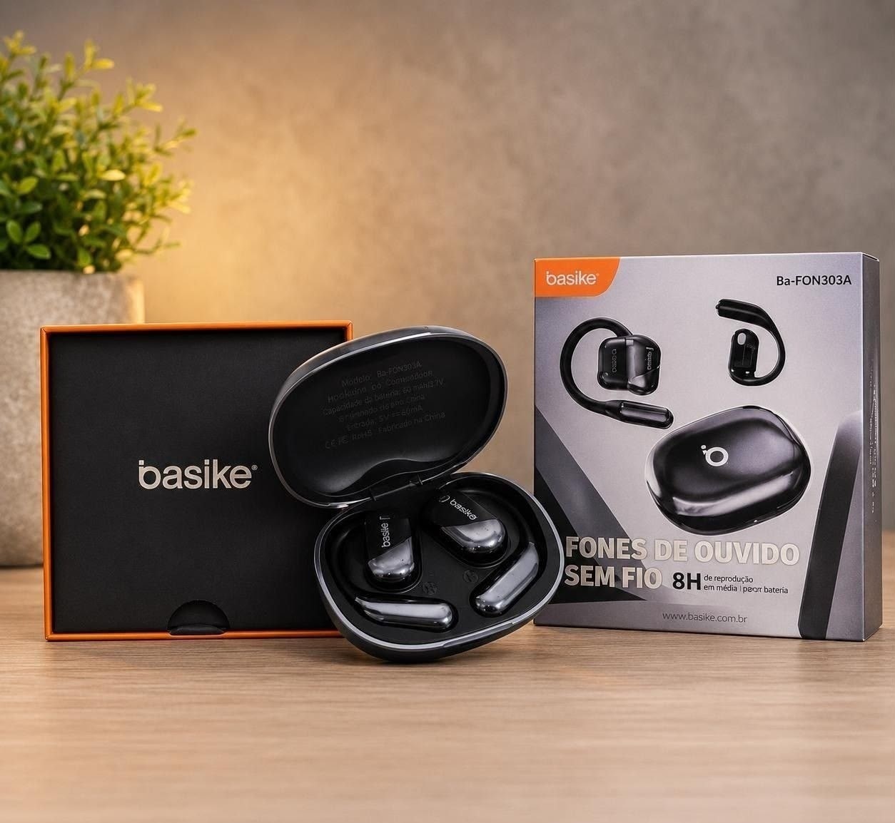 Fone De Ouvido Sem Fio Com Gancho Esportivo Basike
