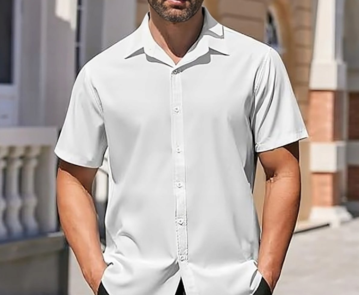Camisa Social Manga Curta Slim