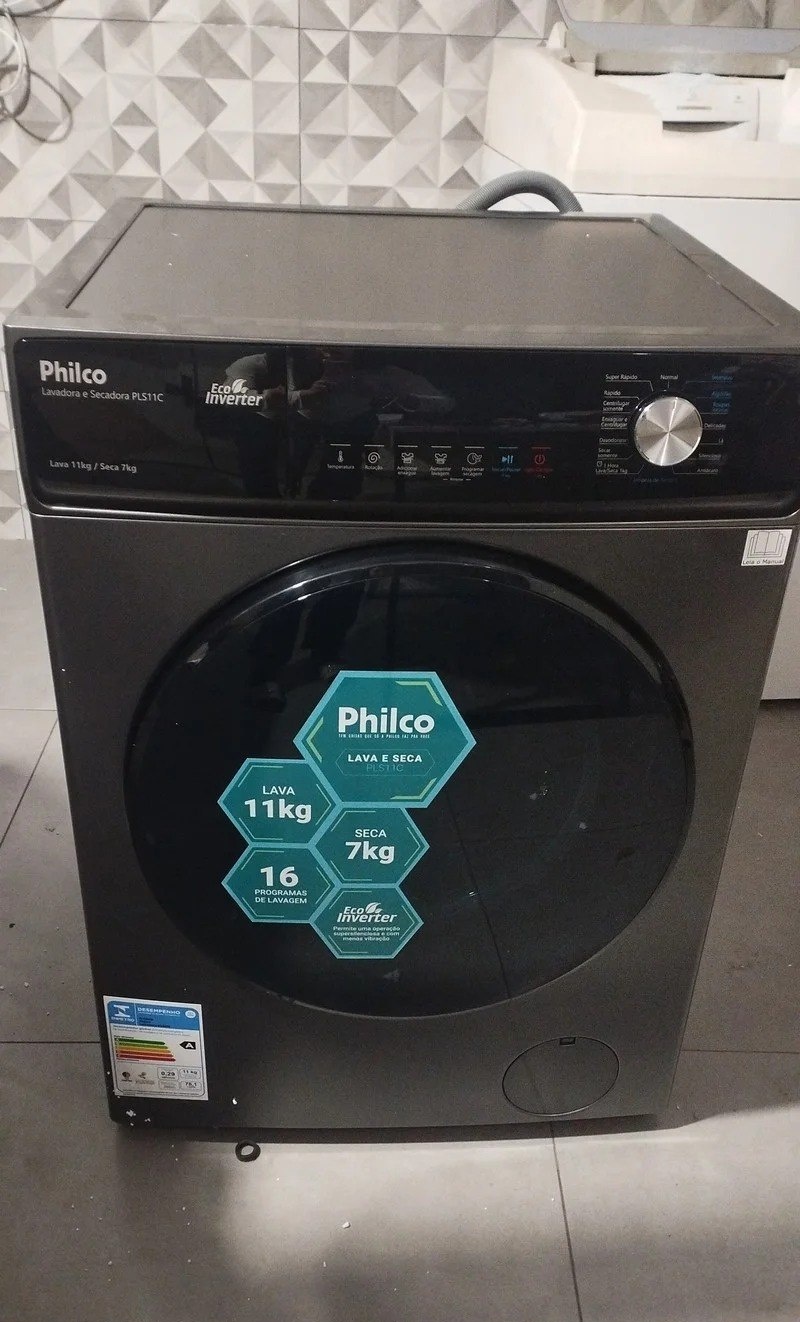 Lava e Seca Philco 16 Programas Eco Inverter 11kg PLS11C