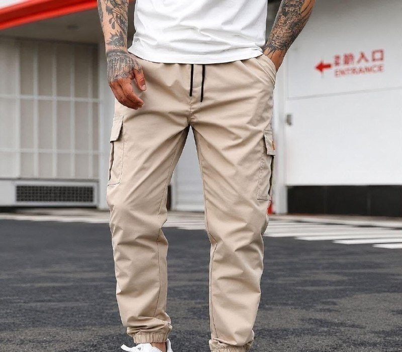 Calça Jogger Cargo Sarja Streetwear