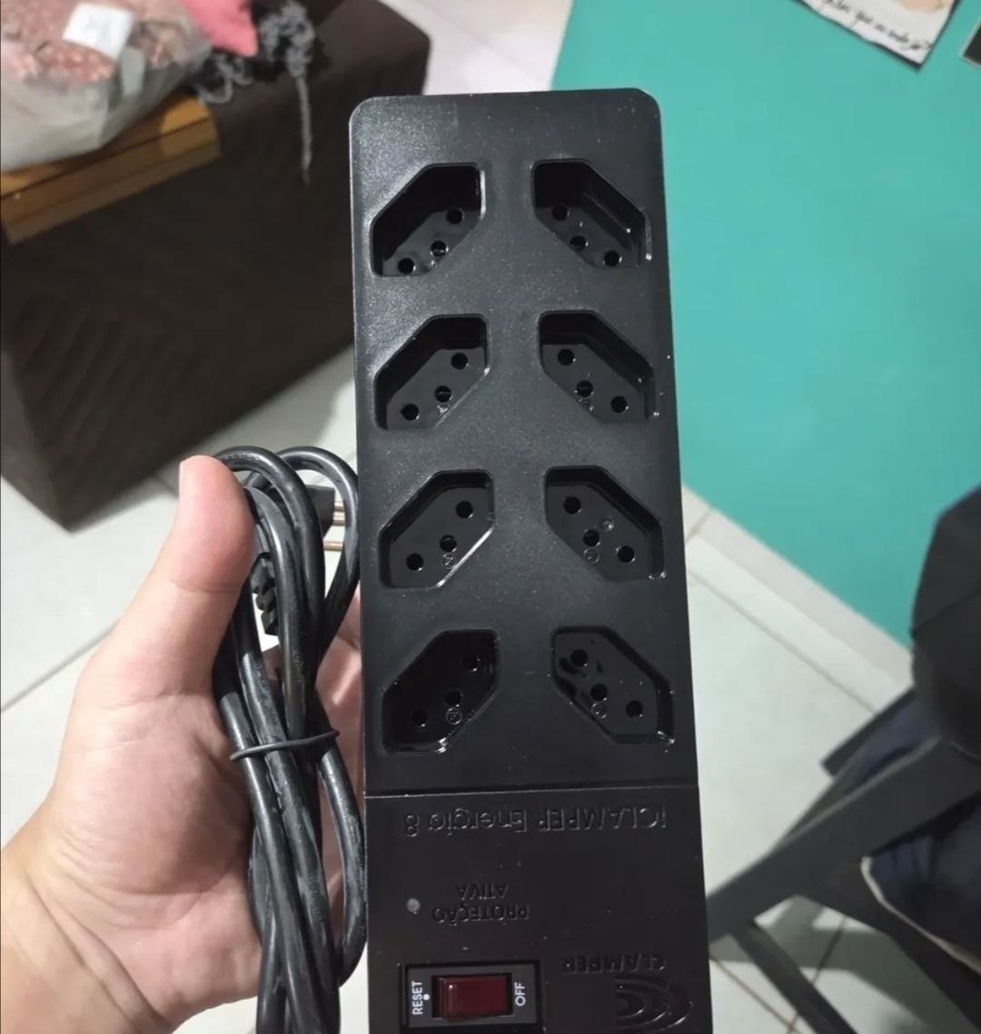 Filtro de Linha com Protetor de Surto DPS iCLAMPER Energia 8 Tomadas