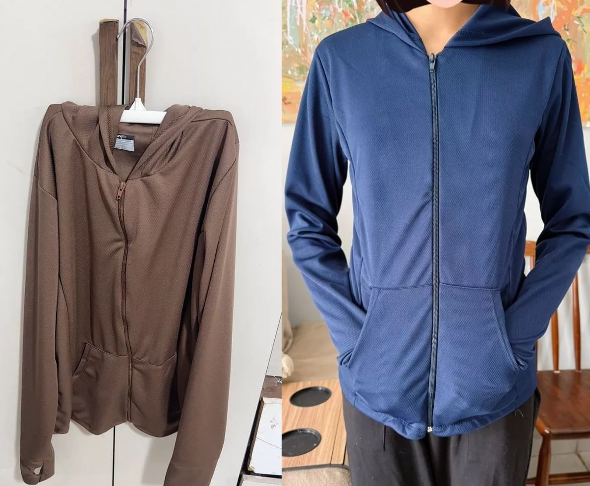 Jaqueta com Zíper e Capuz Dryfit Proteção Solar