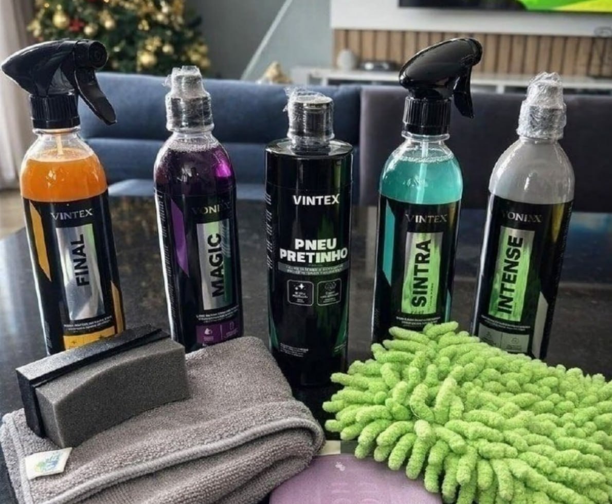 Kit Lavagem Vonixx Shampoo VFloc, Cera Tok Final, Intense, Sintra Fast  Pincel, Aplicador, Luva e Toalha