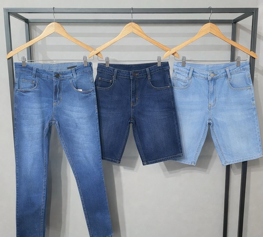 Kit 2 Bermudas 1 Calça Jeans Skinny