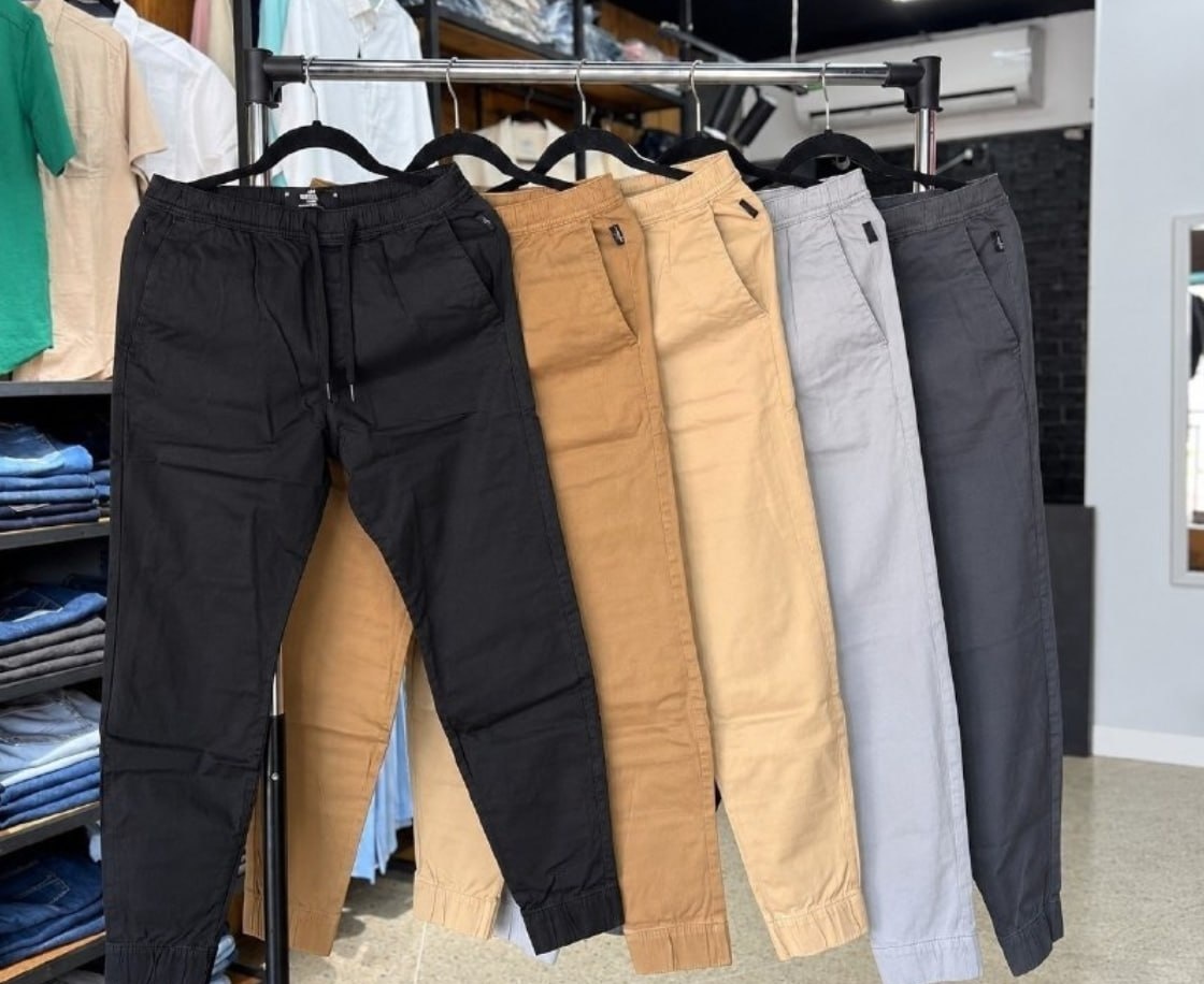 Kit 3 Calças Jogger Jeans Com Punho Elastico