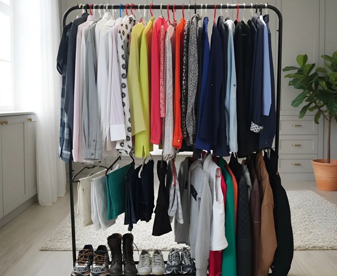Arara Dupla Para Roupas Com Sapateira Reforçada