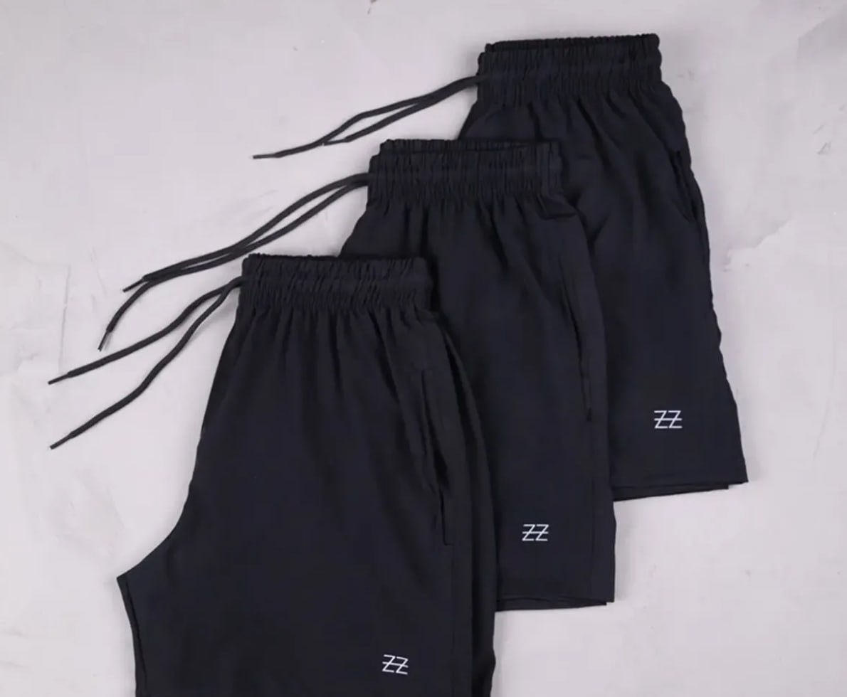 Kit 3 Bermudas Poliéster Elastic