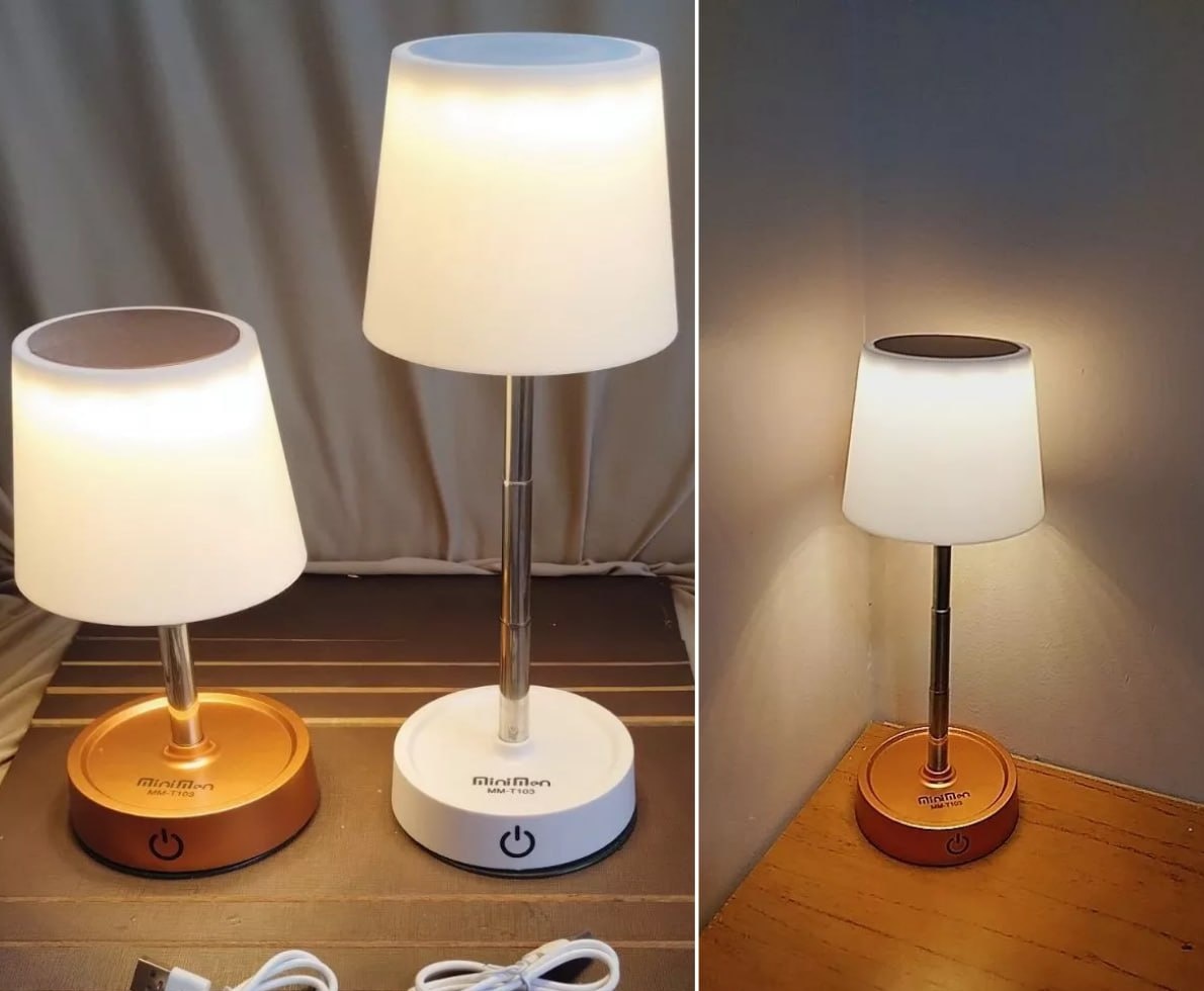 Abajur Recarregável Touch com Luz de Led Ajustável