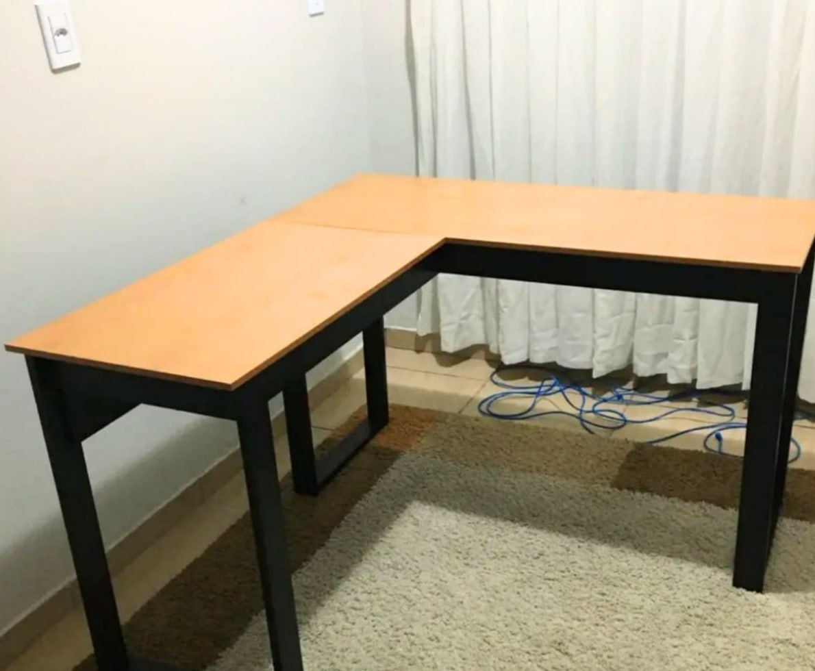 Escrivaninha Industrial Berlim Em L, MDF
