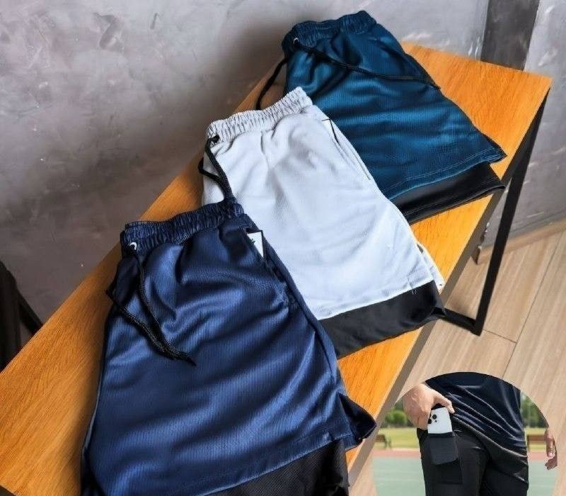Kit 03 Un. Shorts 2 Em 1 Com Bolso