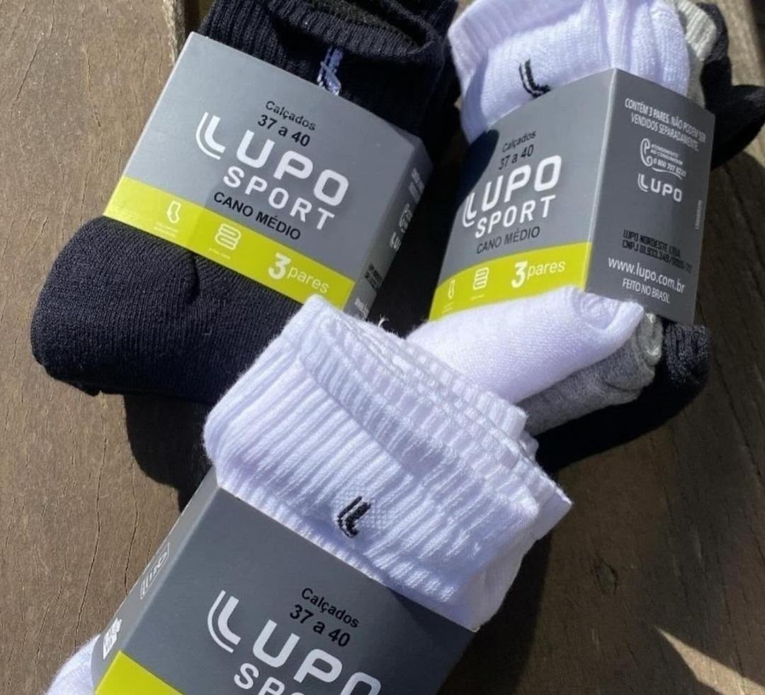 Kit com 6 Pares Meias Lupo Cano Médio