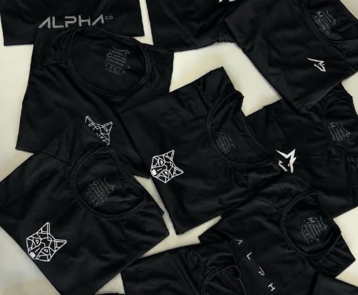 Kit 5 Camisetas Dry All Black Alpha