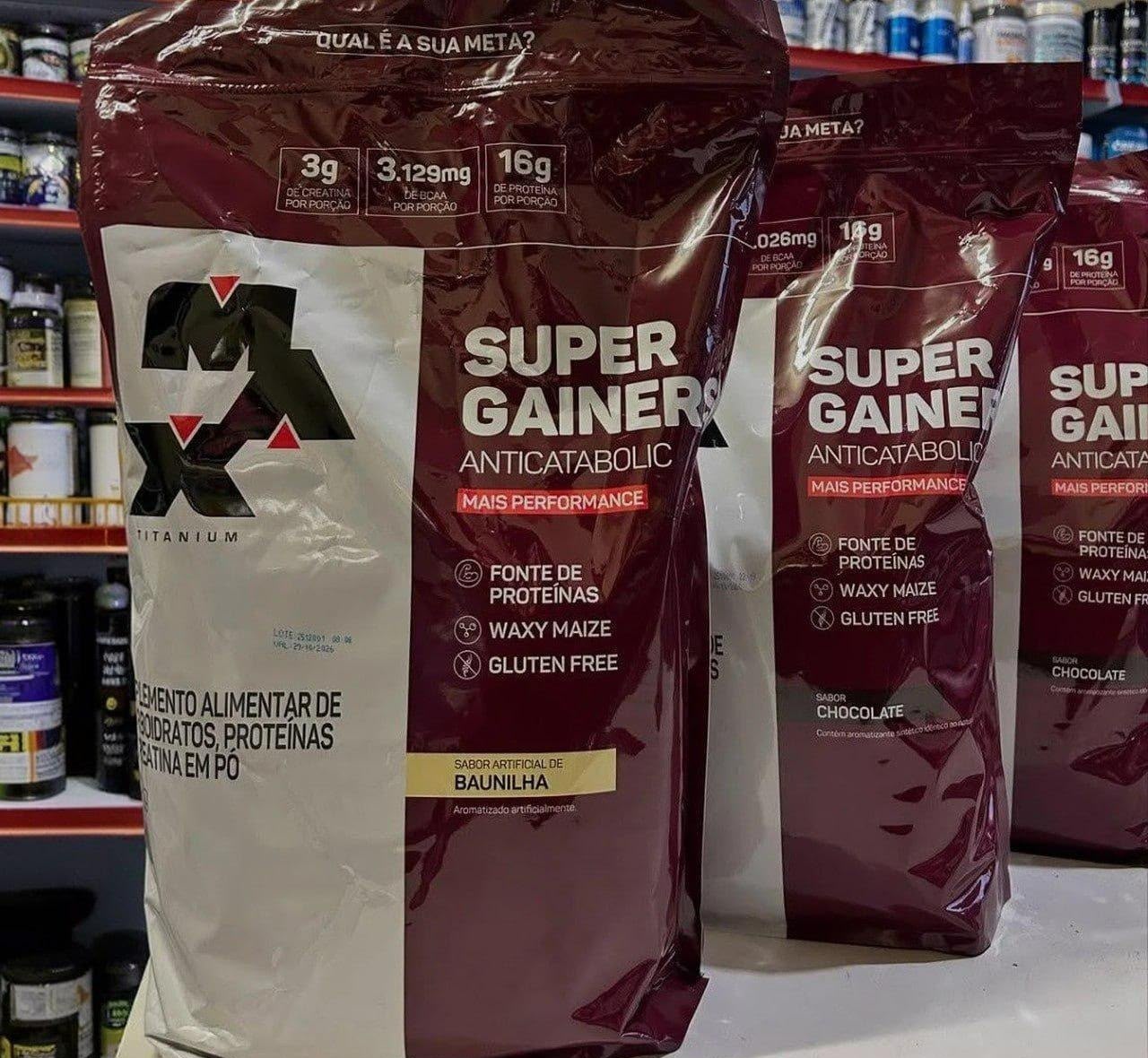 Hipercalórico Max Titanium Super Gainers 3kg Sabor Baunilha