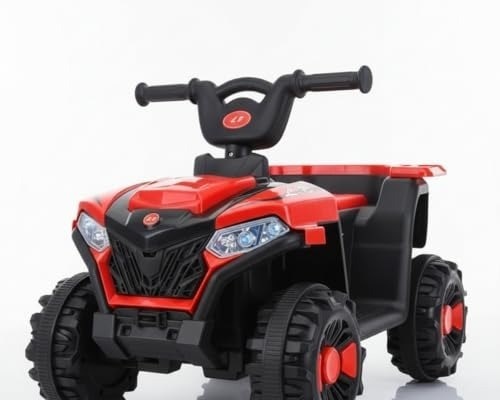 Mini Quadriciclo Elétrico Infantil Bateria 6v com Luz e Som Música Vermelho