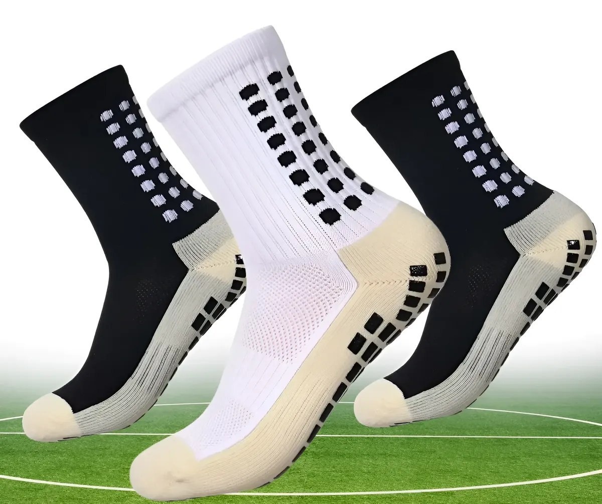 Kit 3 Pares Meia Antiderrapante Esportiva Futebol Treino Pro