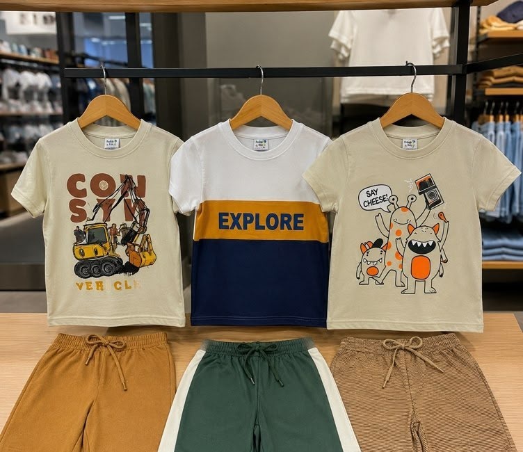 Kit 6 Peças Infantil Verão Menino 3 Camisetas  3 Bermudas