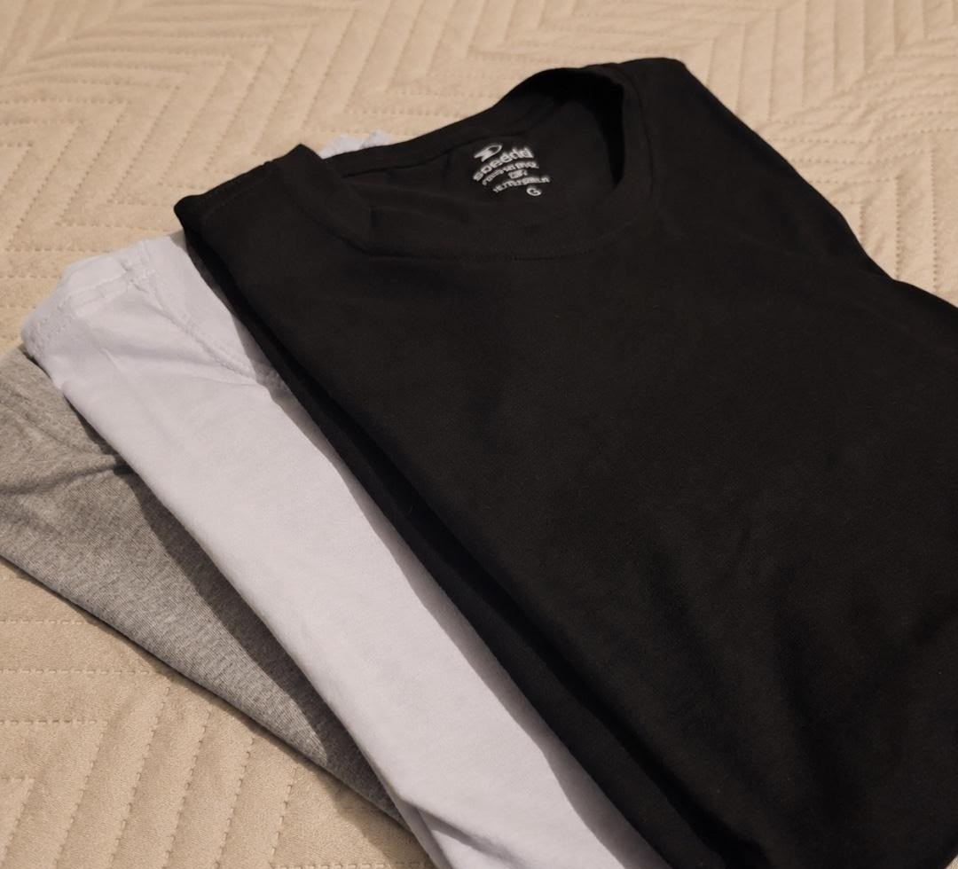 Kit 3 Camisetas Algodão Dia a Dia Sandrini Básica Conforto