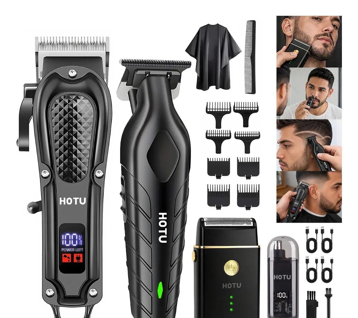 Maquina De Corta Cabelo Sem Fio Barbeador Acabamento 20pcs
