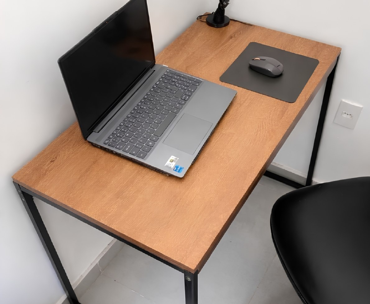 Escrivaninha Industrial Aparador Office Aço Mdf