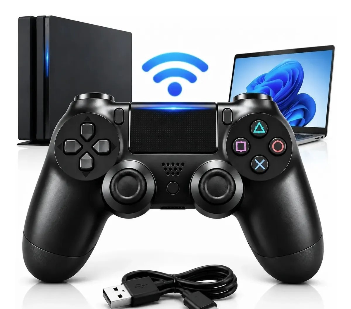 Controle Gamer Sem Fio Compatível PC PS4 Bluetooth Joystick