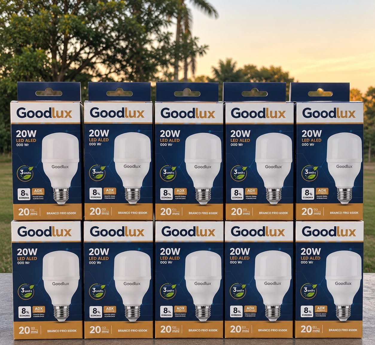 Kit 10 Lâmpadas LED 20W Bulbo 6500K Goodlux