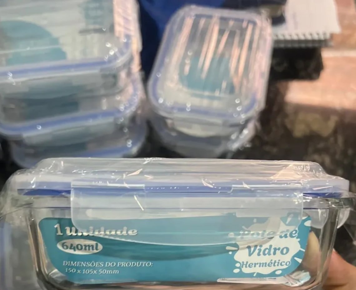 Kit 10 Potes Herméticos de Vidro Aristus 640ml