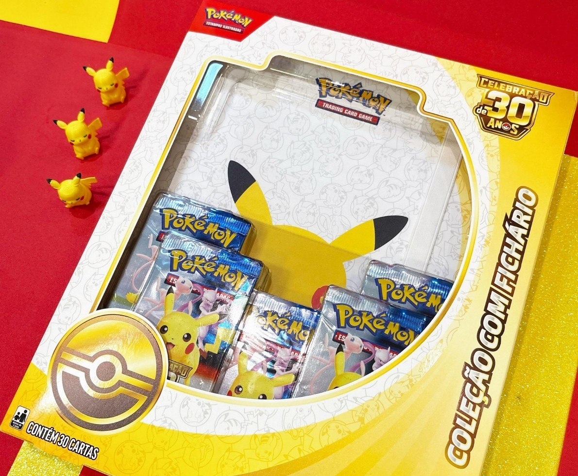 Pokémon Celebração de 30 anos  Box Coleção com Fichário Pré-Venda