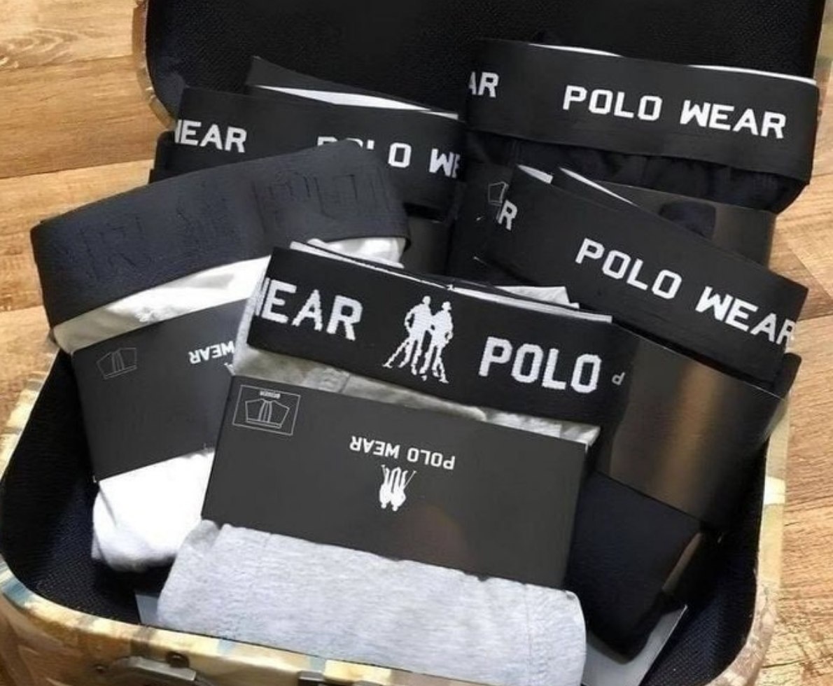 Kit 6 Cuecas Boxer Algodão Polo Wear