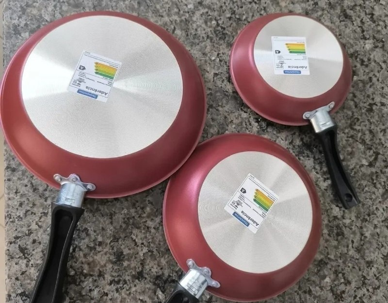 Jogo de 3 Frigideiras Turim em Alumínio Vermelho Tramontina
