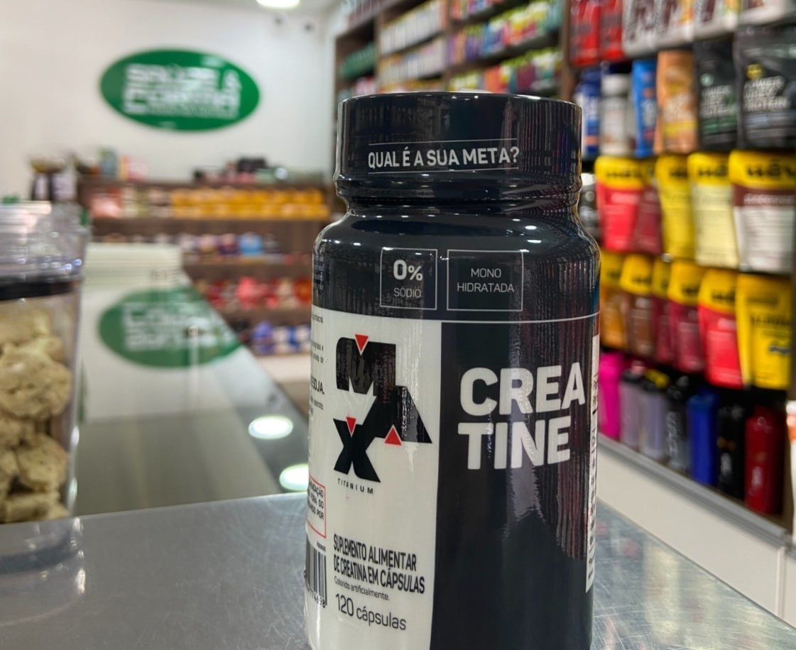 Creatina Max Titanium Em Cápsula Sem sabor de 120un