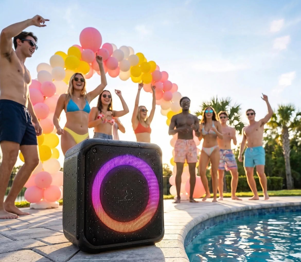 Caixa De Som Bluetooth Portátil Karaokê RGB