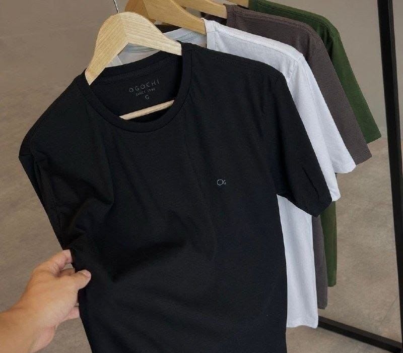 Camiseta Ogochi Básica Lisa Algodão 12 cores