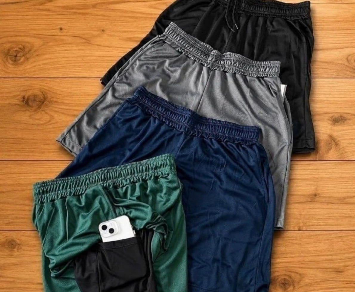 Kit 4 Shorts 2 Em 1 Duplo Dryfit Compressão Térmic