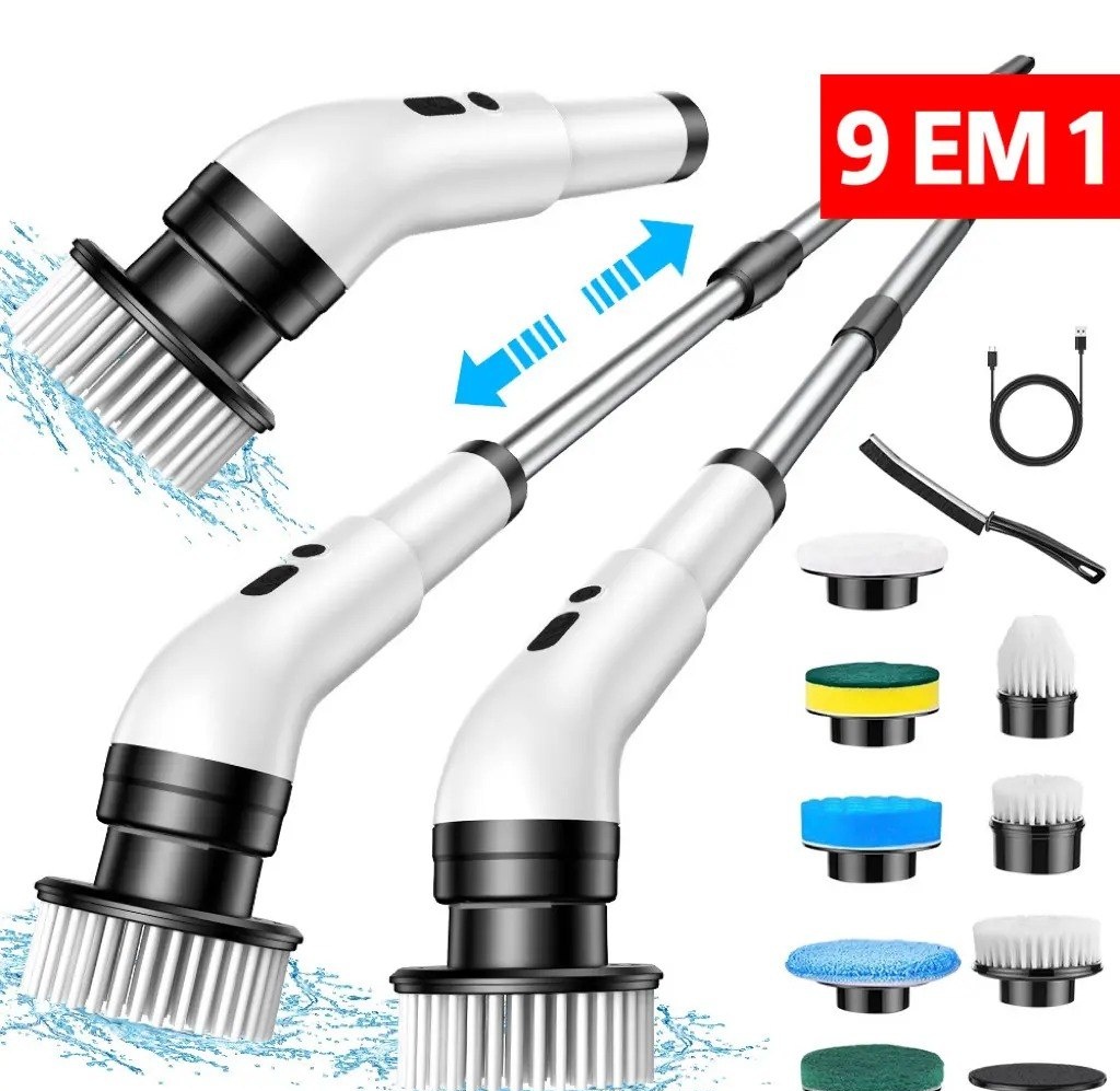 DeckCasa Escova elétrica de limpeza JY-6010 Branco Unidade 1